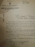 Doc Institutul Cercetari Agronomice, 1945, semnat olograf G. Ionescu Sisești