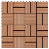 VidaXL Plăci de pardoseală 11 buc, maro, 30 x 30 cm, WPC, 1 mp