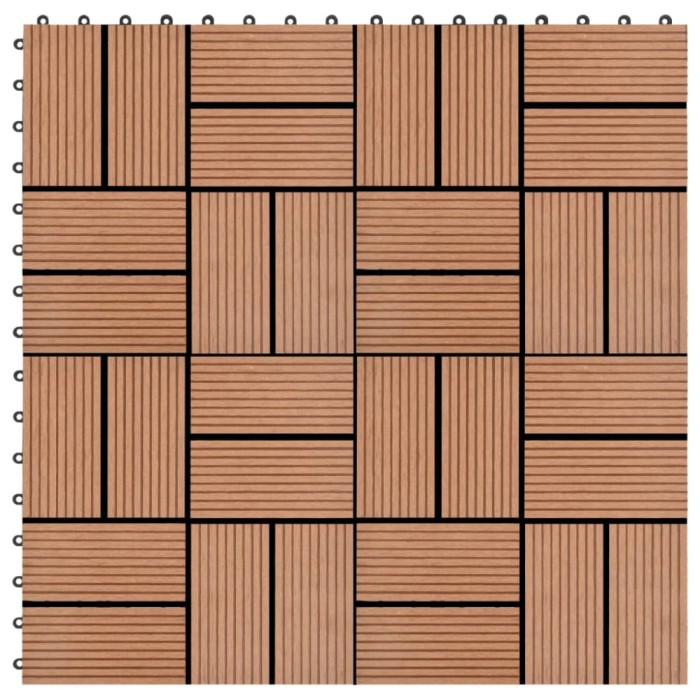 Plăci de pardoseală, 22 buc., maro, 30 x 30 cm, WPC, 2 mp