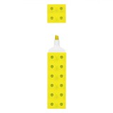 Evidențiator Fancy, Cărămidă, Culoare Galben, Dimensiuni 9.5x2x2cm, Oem