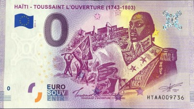 !!! RARR : 0 EURO SOUVENIR - HAITI , TOUSSAINT L&amp;#039;OUVERTURE - 2019.1 - UNC foto