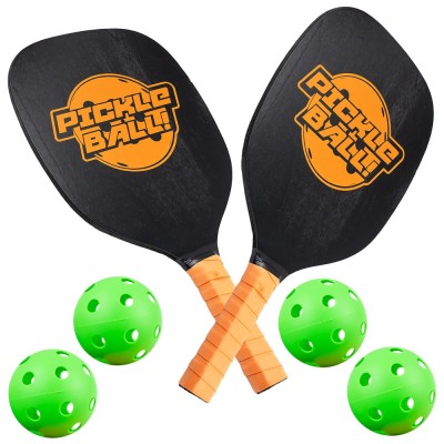 Palete pickle ball in husa, 2 buc/set + 4 mingi foto