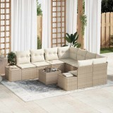 VidaXL Set de canapele pentru grădină 9 pcs Bej, crem 55 x 55 x 37 cm