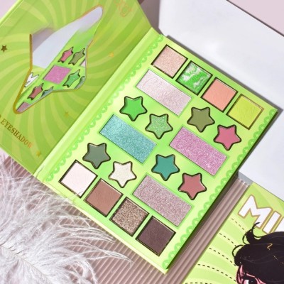 Paleta de Machiaj, KEVIN&amp;amp;COCO, 20 Culori Green Girl, Fard de Pleoape si Blush, Verde foto