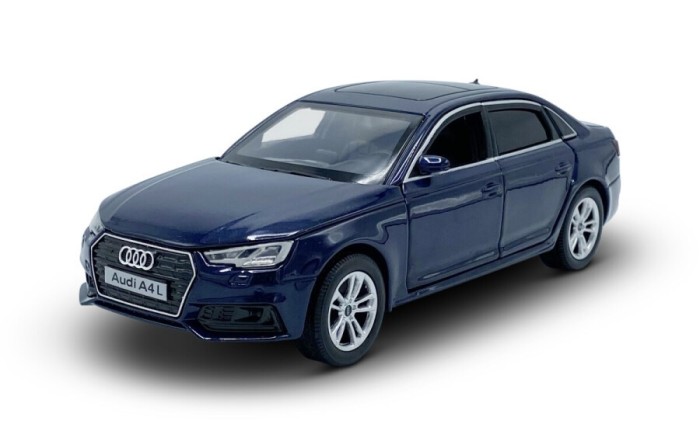 Macheta Auto Audi A4L 2019 Albastru Inchis &ndash; Lumini si Sunet, 1:32 Tayumo