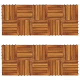 Set dale din lemn de salc&acirc;m cu model vertical 30 x 30 cm, 20 buc., vidaXL