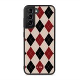 Husa Samsung Galaxy S22 - Skino Argyle Elegance, textura romburi, negru bej