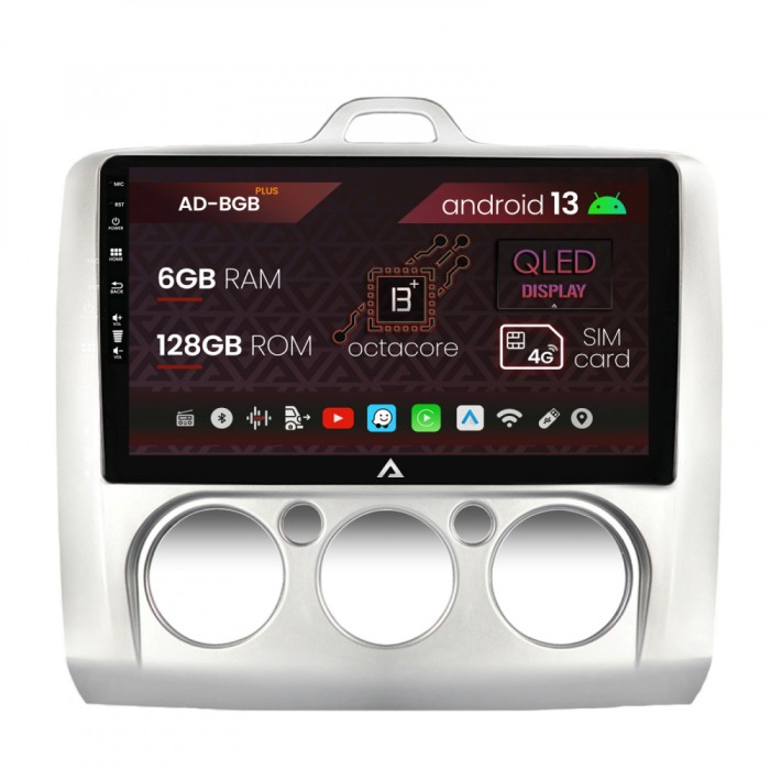 Navigatie Focus MK2 2004-2011, Clima Manuala, Android 13, B-Octacore 6GB RAM + 128GB ROM, 9 Inch - AD-BGB9006+AD-BGRKIT112
