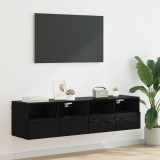 vidaXL Dulapuri pentru TV Pe perete 2 pcs Stejar Negru 60 x 30 x 30 cm 882927