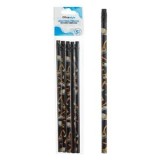Set Creioane cu Radiera, Design Vehicule Constructie, 5 buc, Lemn, Negru, Marca Oem, Copii