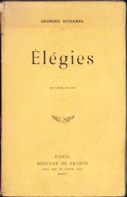 HST C2992 Elegies 1920 Georges Duhamel foto