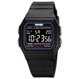 Ceas Digital Barbati SKMEI 2042 , Afisaj LED, Functii Multiple, Design Irregular, Cronometru, Alarma, Rezistent la Apa 5ATM