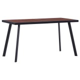 Cumpara ieftin Masă de bucătărie, natural și negru, 140x70x75 cm, MDF