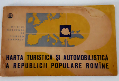 Romania harta turistica si automobilistica R P Romana foto