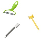 Cumpara ieftin Set 3 piese, cutit pentru Taiat si Decojit Varza, ciocan pentru fragezit carne