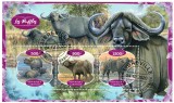 Timbre Gabon 2020: Fauna - Bivoli Sălbatici, Set Complet Coliță + Bloc, Timbru tematic Africa, Colecție filatelică