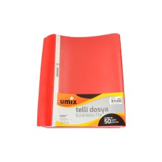 Dosar A4 plastic sina si perforatii verde 50 buc/set Umix Dosar A4 plastic sina si perforatii rosu 50 buc/set Umix