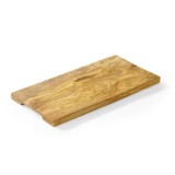 Tocator dreptunghiular cu manere canelate, Hendi, lemn de maslin, 300x150x(H)18 mm, DNH505175