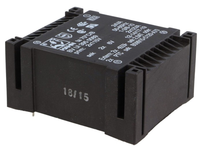 Transformator PCB &icirc;ncapsulat 24VA 6V 2A