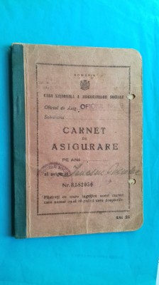 Bucuresti Carnet de Asigurare 1944 foto