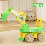 Excavator pentru Copii, Flippy, Muzica si Lumini, Rotativ, Sapa in Pamant 360 de Grade, Plastic, Verde