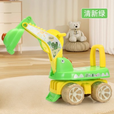 Excavator pentru Copii, Flippy, Muzica si Lumini, Rotativ, Sapa in Pamant 360 de Grade, Plastic, Verde foto