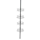 Etajeră duș telescopică Wenko Dolcedo, 4 rafturi, Negru