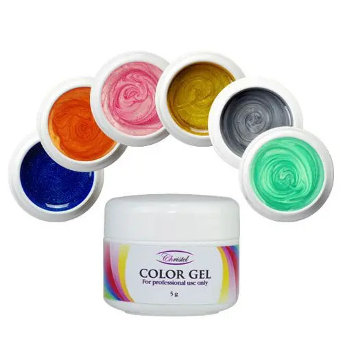 Set geluri colorate, 6 buc. - cu efect perlat