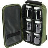Cumpara ieftin Geanta NGT 6 Pot Glug Bag pentru accesorii pescuit, dipuri, boilies, 28x8x9cm, poliester 600D, baza PVC, NGT TACKLE