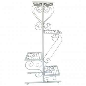 Suport pentru flori Vivatechnix VMD-1064, Alb, 50x22x105 cm, picioare reglabile foto