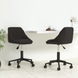 VidaXL Scaune de bucătărie pivotante, 2 buc., negru, catifea