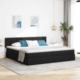Cumpara ieftin Pat cu LED si saltea Negru 200 x 200 cm Tesatura