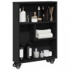 VidaXL Cărucior depozitare &icirc;ngust, negru, 48x13x68 cm, lemn prelucrat 855224
