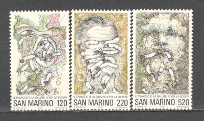 San Marino.1980 Ziua mondiala a sanatatii-Campanie impotriva fumatului SS.466 foto
