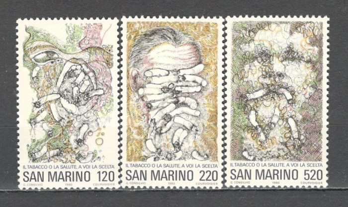 San Marino.1980 Ziua mondiala a sanatatii-Campanie impotriva fumatului SS.466