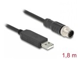 Cablu USB-A la M12 RS-232 A-coded 8 pini FTDI 1.8m, Delock 64257