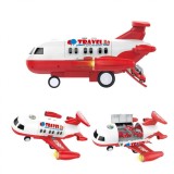 Avion cargo pentru copii cu 6 masinute- rosu