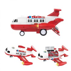 Avion cargo pentru copii cu 6 masinute- rosu