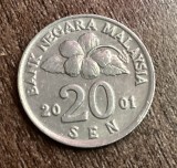 C50 - Moneda foarte veche - Malaezia - 20 sen - 2001