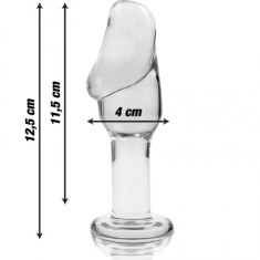 NEBULA SERIES BY IBIZA - MODEL 6 ANAL PLUG BOROSILICATE GLASS CLEAR 12.5 CM -O- 4 CM foto