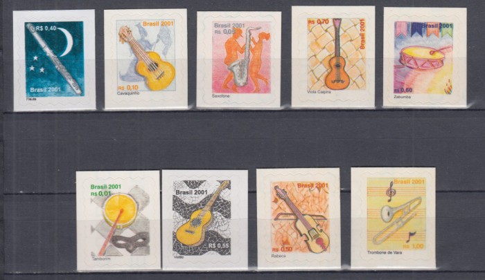 BRAZILIA 2001 INSTRUMENTE MUZICALE SERIE MNH