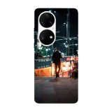 Husa compatibila cu Huawei P50 Pro model Midnight walk, Silicon, TPU, Viceversa, Transparent, Carcasa