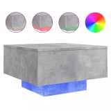 Cumpara ieftin Masuta de cafea cu lumini LED, gri beton, 55x55x31 cm