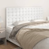 Cumpara ieftin Tăblii de pat, 4 buc, alb, 90x5x78/88 cm, piele ecologică