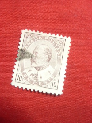 2 Timbre Uzuale Eduard VII Canada 5C si 10C 1903 stampilat foto