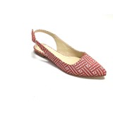 Balerini decupati din piele Lia Red Pattern