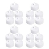 Set 20 lumanari decorative LED albe 3.7 x 3.8 cm, lumina galbena, flacara transparenta, 60 baterii AG4 incluse, decor interior, mese festive, petrecer