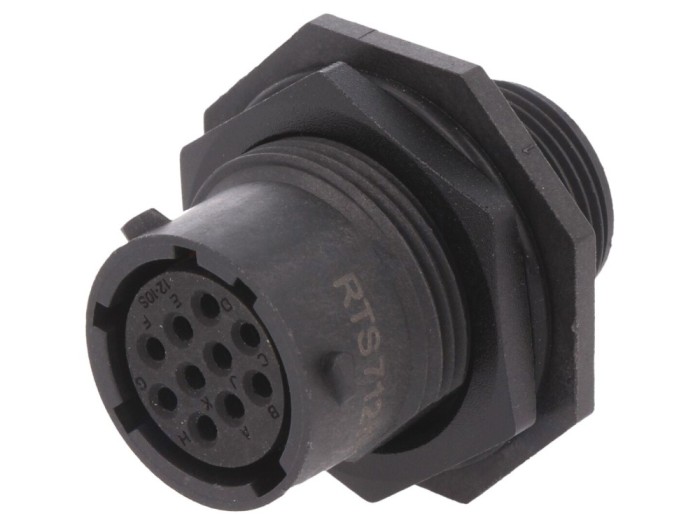 Conector circular mamă IP68, 10 pini
