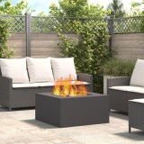 Vatra Foc Pătrată vidaXL 80x80x40cm Oțel Negru Exterior - Focar Gradina Terasă - Design Modern, Durabil