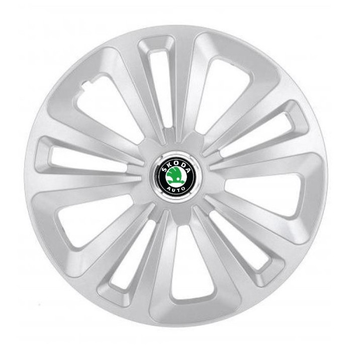 Set 4 Capace Roti, potrivite jantelor de R16, pentru Skoda, model terra cromat
